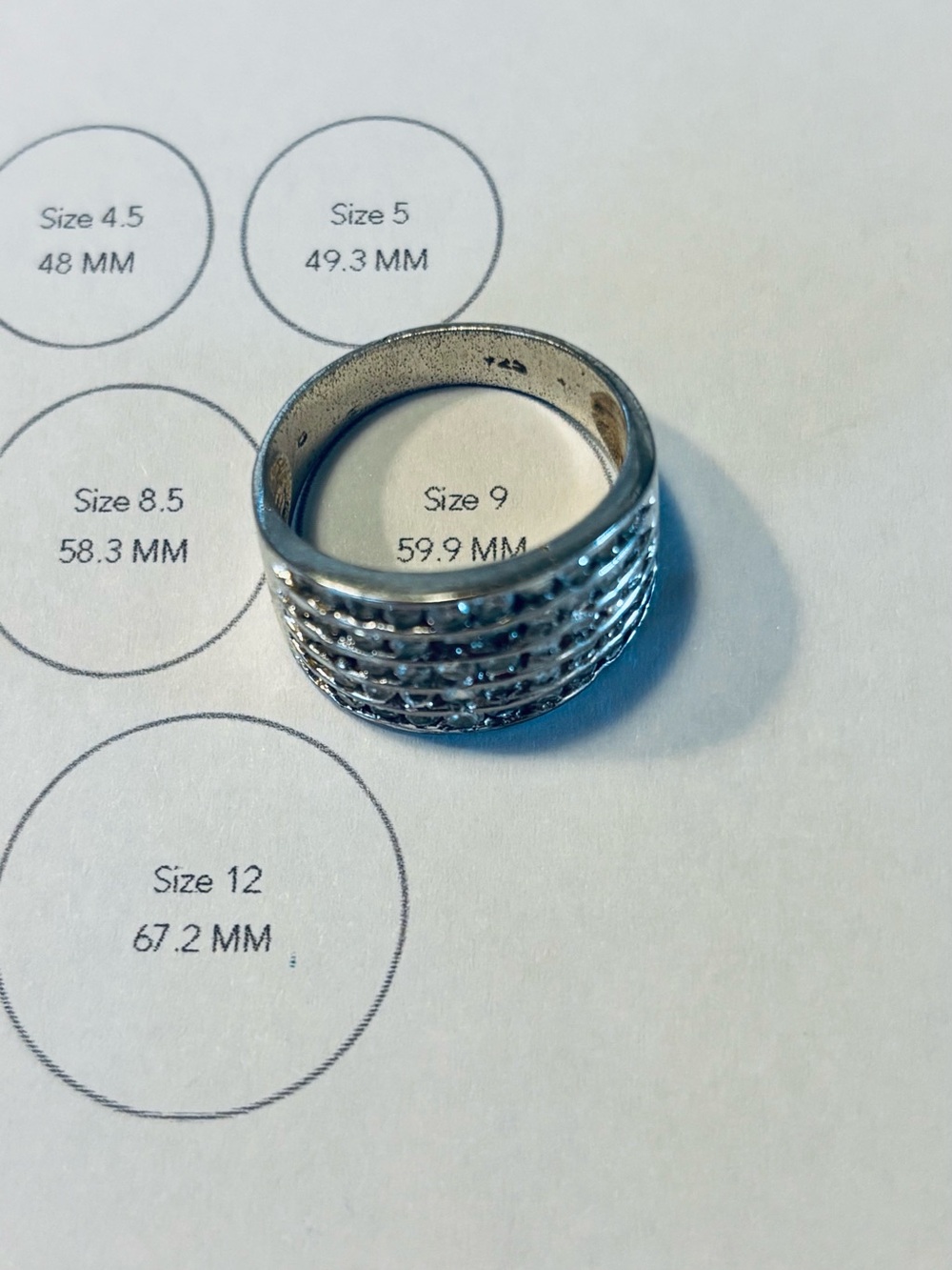 Silver Ring Smart Wearable Accessory - Silver  .925 Size 9 - Picture 4 of 7